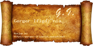 Gerger Ifigénia névjegykártya